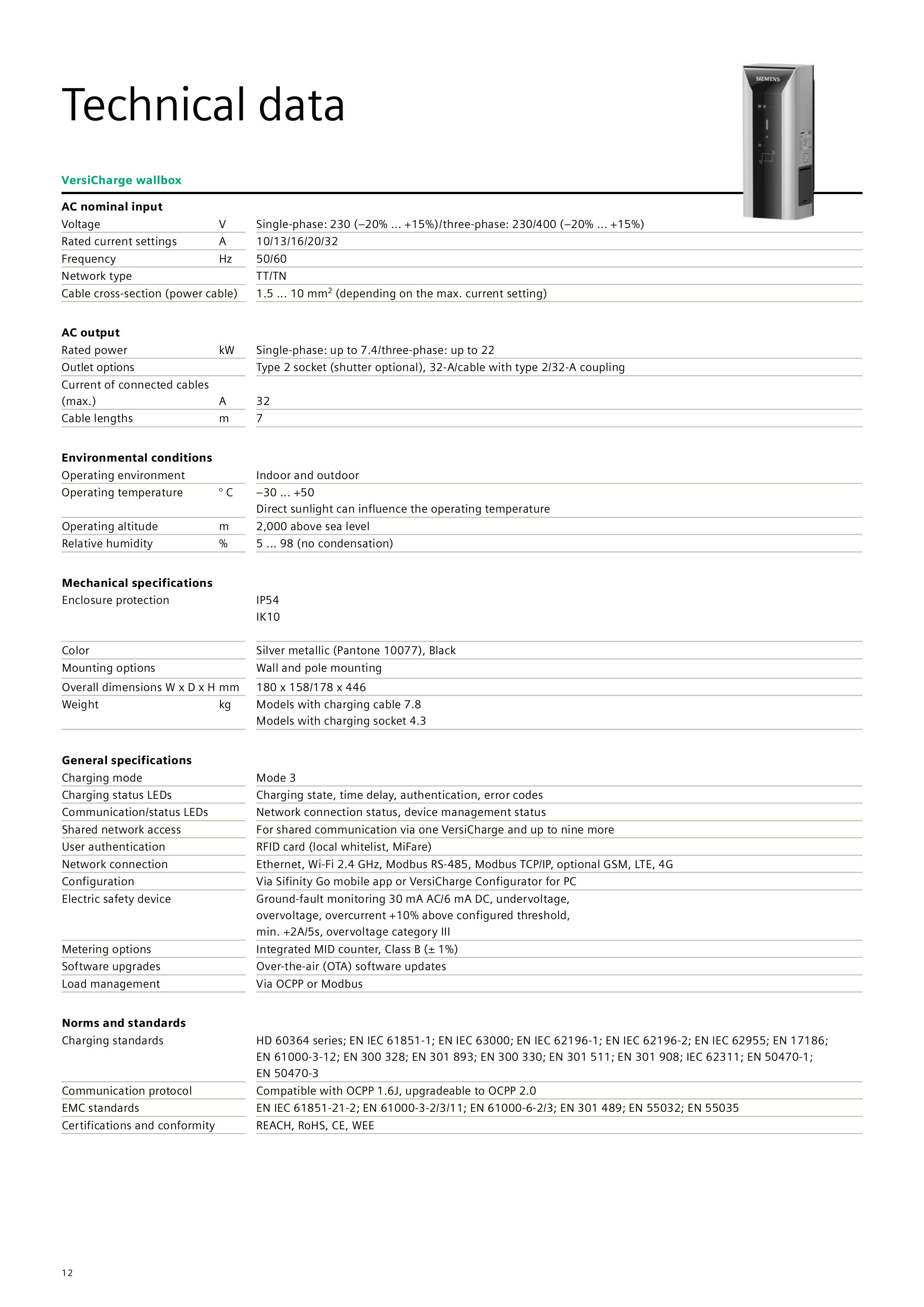Siemens EV Charger VersiCharge Gen3 - Content Image 2