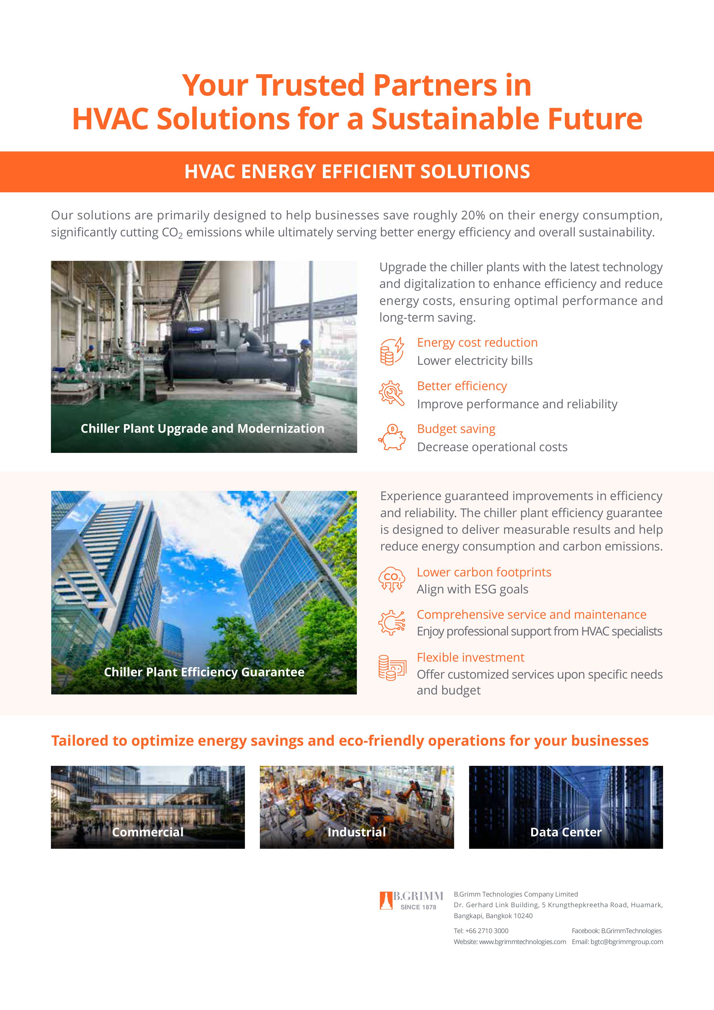 บี.กริม เทคโนโลยี - โบรชัวร์ โซลูชันเพื่อการพัฒนาประสิทธิภาพ ระบบปรับอากาศ (HVAC Energy Efficient)