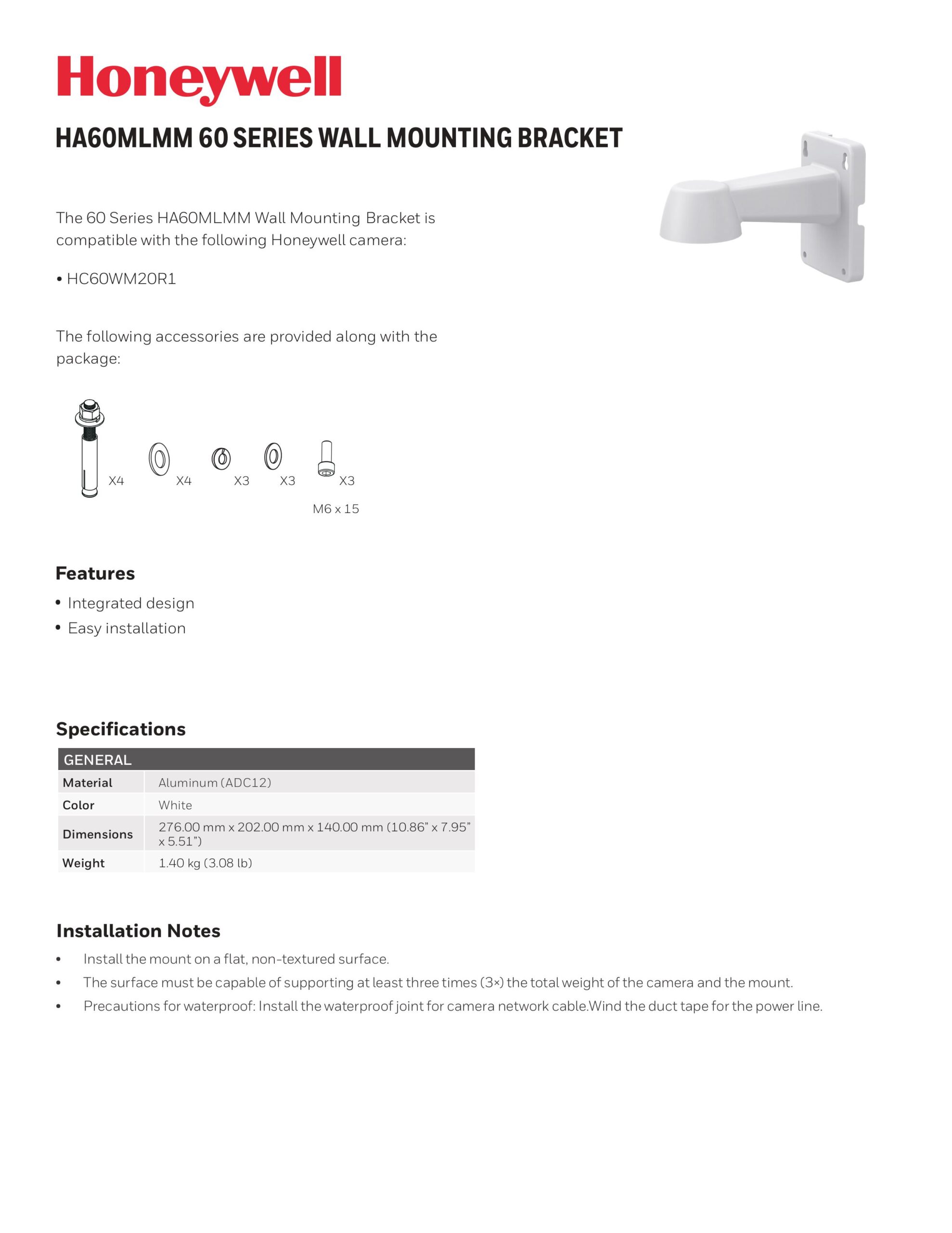 B.Grimm Technologies｜wall mounting bracket｜Honeywell