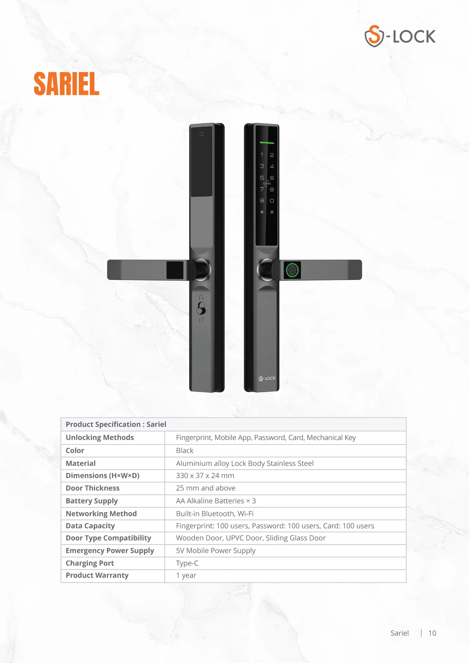 B.Grimm Technologies｜Slock | Digital Door Lock| SARIEL | Product information